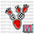 Red and checkered Stone Prickly Pear CLIPART