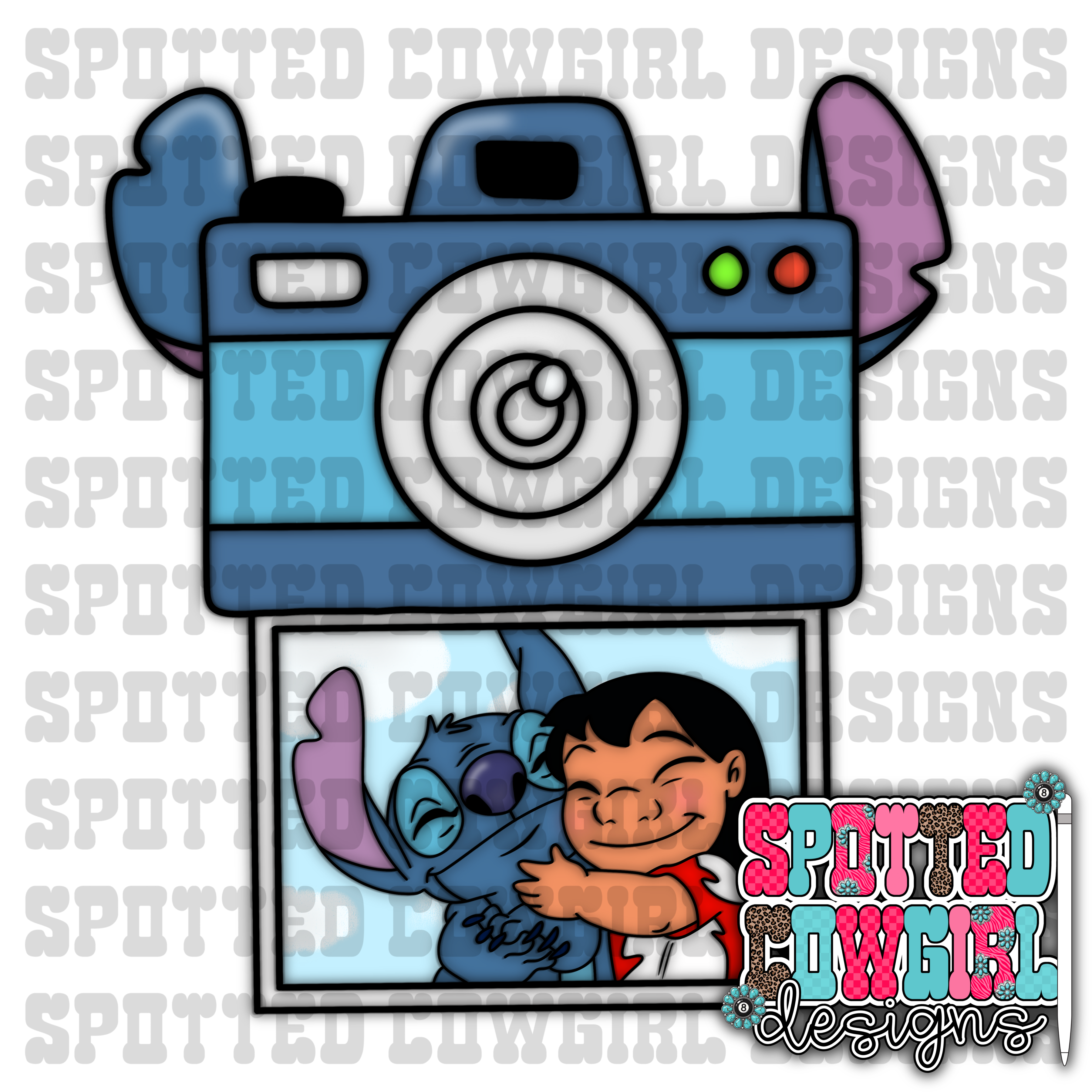 Hawaiian alien Polaroid clipart